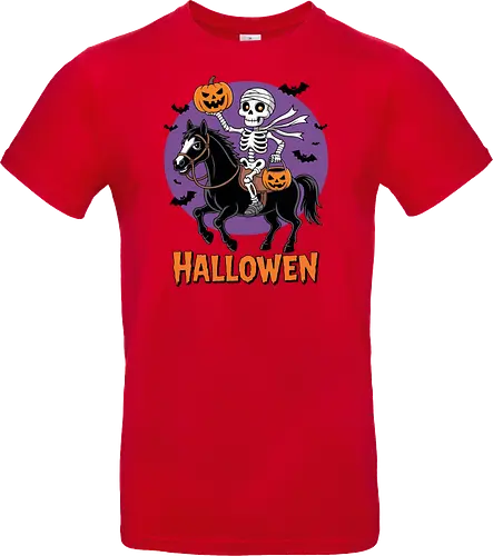 Halloween Skeleton Trick-or-Treating on a Horse Art