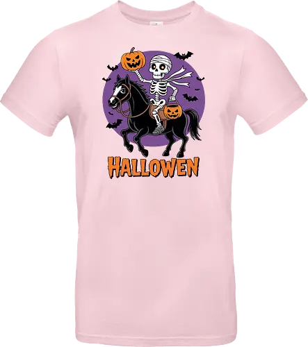 Halloween Skeleton Trick-or-Treating on a Horse Art