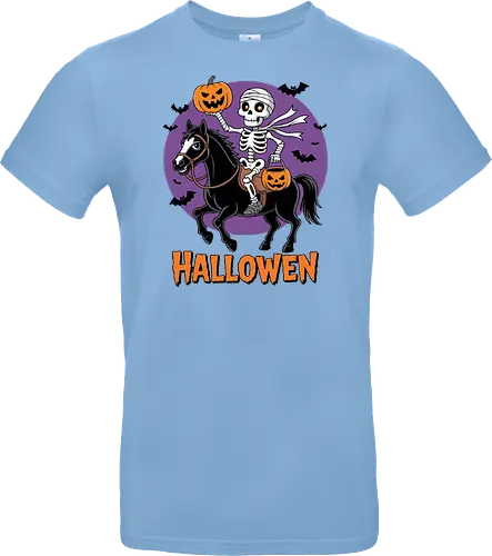 Halloween Skeleton Trick-or-Treating on a Horse Art