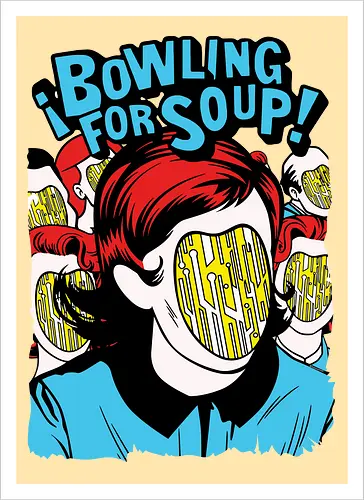Bowling for Soup - Pop-Punk-Kunst Texas 1994 - Bunter Cartoonstil