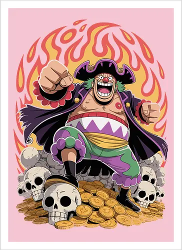 Buggy the Clown Pirate Pirate King Treasure Art