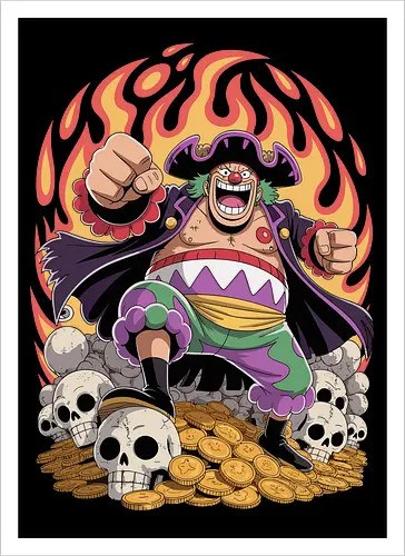Buggy the Clown Pirate Pirate King Treasure Art