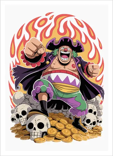 Buggy the Clown Pirate Pirate King Treasure Art