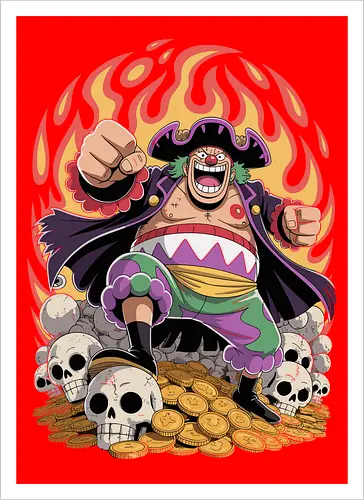 Buggy the Clown Pirate Pirate King Treasure Art