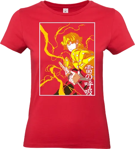  Zenitsu Agatsuma Thunder Breathing Slayer Art - Zenitsu Agatsuma, Slayer, Kimetsu no Yaiba, Thunder Breathing, anime, manga, lightning, anime art, fan merchandise, Tanjiro Kamado, Demon Slayer Corps, shinobi, Japanese animation, shonen, anime print, Zenitsu, lightning power, anime character, demon, Zenitsu fan - Standard T-Shirt (Women)
