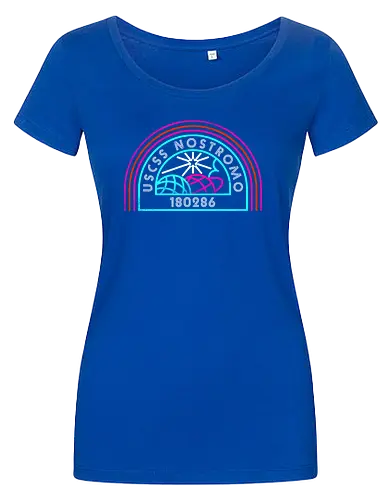 Retro Nostromo - Alien, Weyland yutani, xenomorph, yutani, colonial marines, headless hope, lv 426, lv426, Prometheus, Romulus, Weyland, facehugger, retro neon - Women T-Shirt