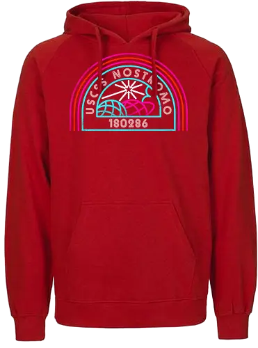 Retro Nostromo - Alien, Weyland yutani, xenomorph, yutani, colonial marines, headless hope, lv 426, lv426, Prometheus, Romulus, Weyland, facehugger, retro neon - Fairtrade Hoodie