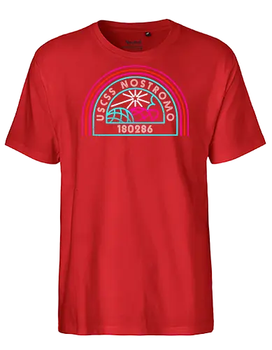 Retro Nostromo - Alien, Weyland yutani, xenomorph, yutani, colonial marines, headless hope, lv 426, lv426, Prometheus, Romulus, Weyland, facehugger, retro neon - Fairtrade T-Shirt