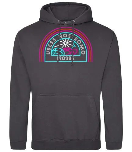 Retro Nostromo - Alien, Weyland yutani, xenomorph, yutani, colonial marines, headless hope, lv 426, lv426, Prometheus, Romulus, Weyland, facehugger, retro neon - Standard Hoodie