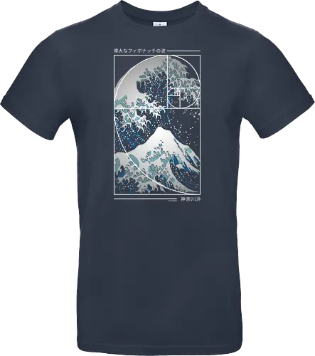 Die große Welle der Fibonacci-Spirale – Modern Blue