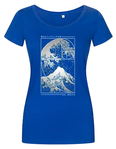 Die große Welle der Fibonacci-Spirale – Modern Blue