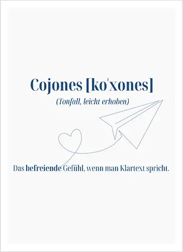  Cojones [koˈxones]-Klartext 