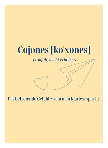  Cojones [koˈxones]-Klartext 