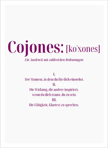 Cojones [koˈxones]-Mehr als ein Wort
