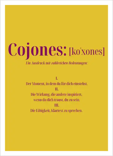 Cojones [koˈxones]-Mehr als ein Wort
