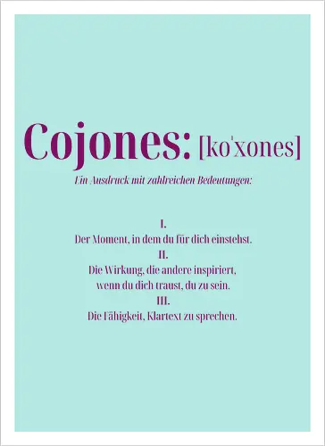 Cojones [koˈxones]-Mehr als ein Wort