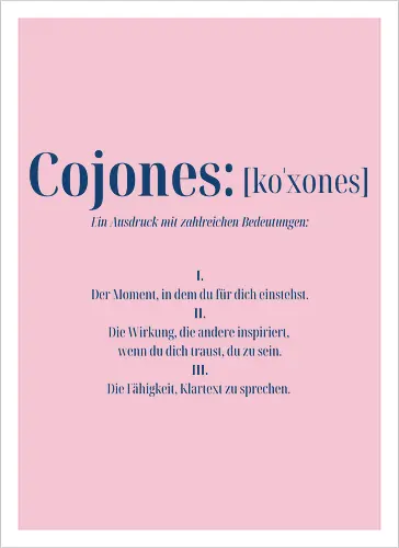 Cojones [koˈxones]-Mehr als ein Wort