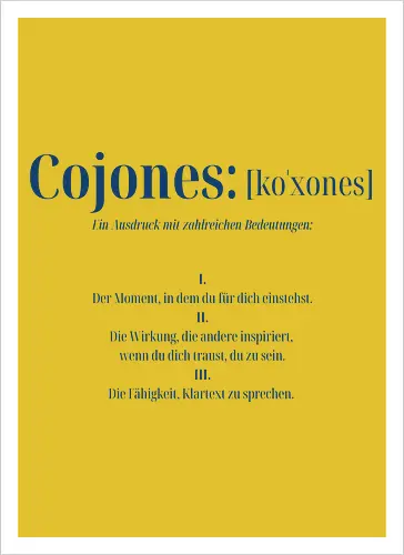 Cojones [koˈxones]-Mehr als ein Wort