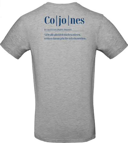 Cojones-Definition für Dummys-Rückendruck (blaue Schrift)