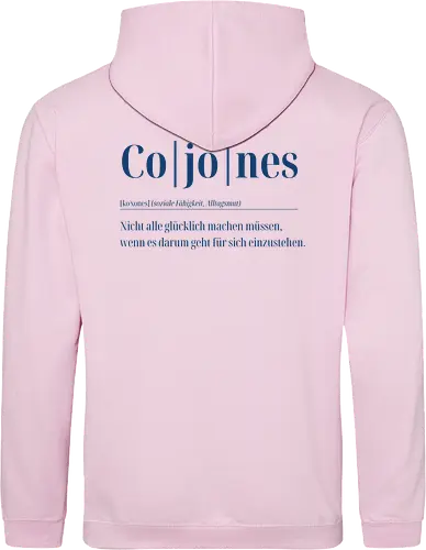 Cojones-Definition für Dummys-Rückendruck (blaue Schrift)