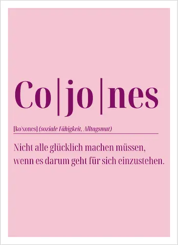 Cojones- Definition - Rückendruck