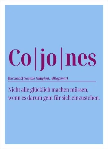Cojones- Definition - Rückendruck