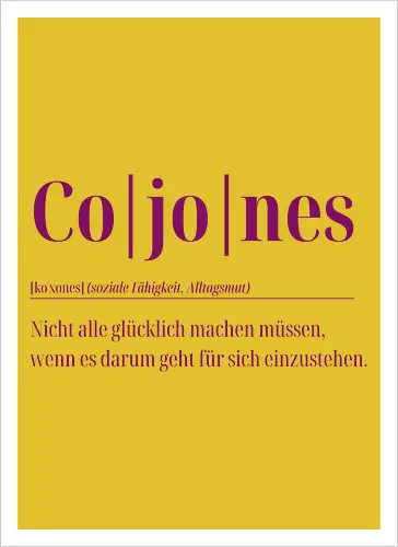 Cojones- Definition - Rückendruck