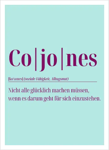 Cojones- Definition - Rückendruck