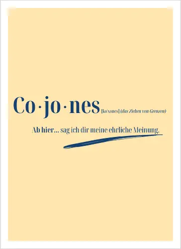Cojones-Grenzen ziehen