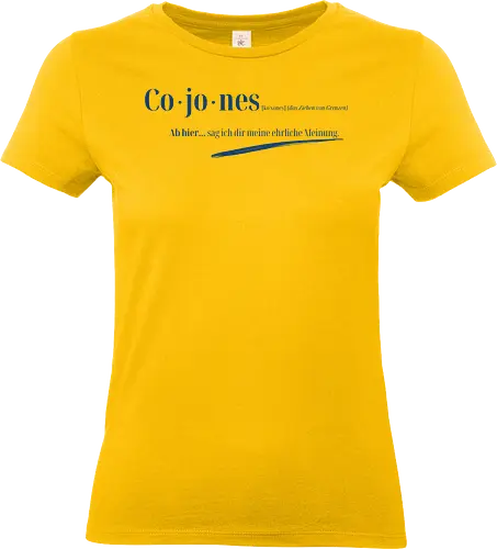 Cojones-Grenzen ziehen - Frontdruck Brust - Cojones, Statement Shirt, Grenzen Ziehen, Ehrliche Meinung, Für sich einstehen, Selbstvertrauen, Innere Stärke, mut zeigen, Selbstbewusstsein, Mentale Klarheit, Haltung zeigen, Empowerment, Stärke tragen, Motivation, Mindset Shirt - Standard T-Shirt (Women)