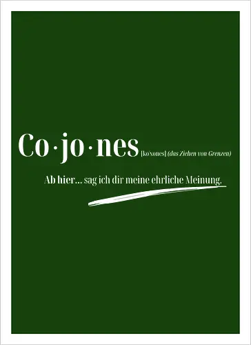 Cojones-Grenzen ziehen