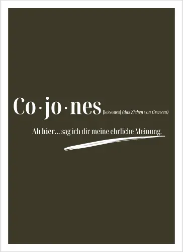 Cojones-Grenzen ziehen