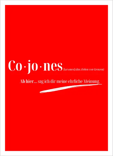 Cojones-Grenzen ziehen