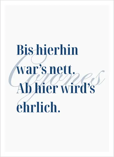 Cojones-Ehrlichkeit