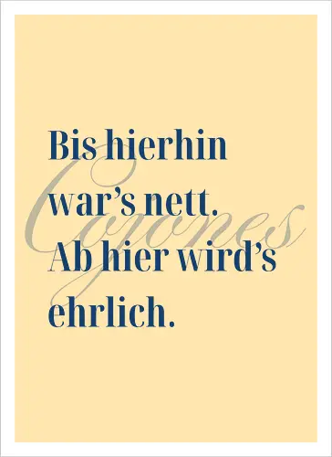 Cojones-Ehrlichkeit