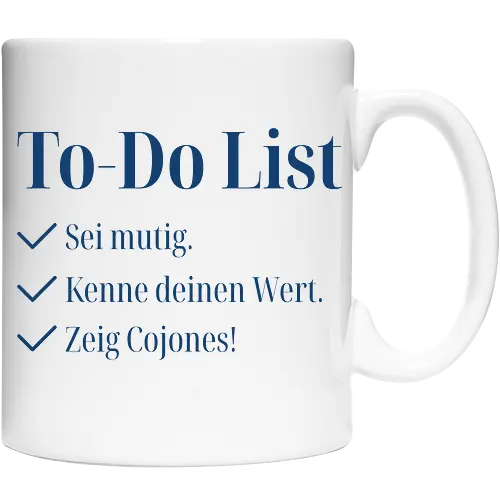 Cojones-To-Do List - Pocketdruck (blaue Schrift)