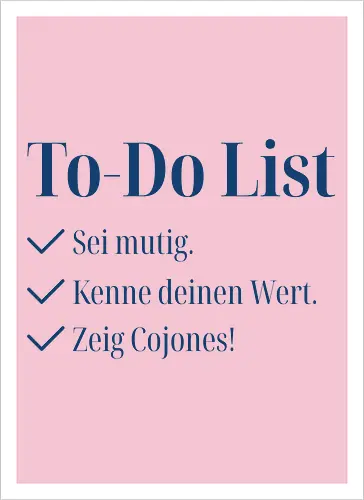 Cojones-To-Do List - Pocketdruck (blaue Schrift)