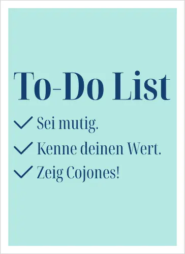 Cojones-To-Do List - Pocketdruck (blaue Schrift)