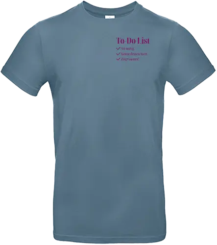 Cojones-To-Do List - Pocketdruck (lila Schrift) - Cojones, Statement Shirt, To Do List, Mutig Sein, Eigenen Wert kennen, Selbstvertrauen, Innere Stärke, mut zeigen, Selbstbewusstsein, Mentale Klarheit, Haltung zeigen, Empowerment, Stärke tragen, Motivation, Mindset Shirt - Standard T-Shirt