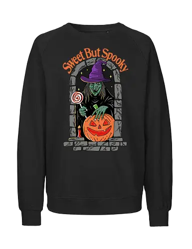 Sweet But Spooky - Halloween, bat, sweet but spooky, trick or treat, pumpkin, spooky, scary, funny, skeleton, skull, tombstone - Fairtrade Sweatshirt