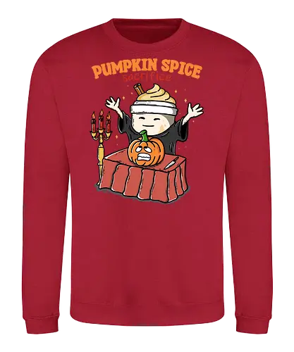 Pumpkin Spice Sacrifice - pumpkin, sacrifice, Halloween, humor, creepy, funny, pumpkin spice, fall, autumn, trick or treat - Sweatshirt