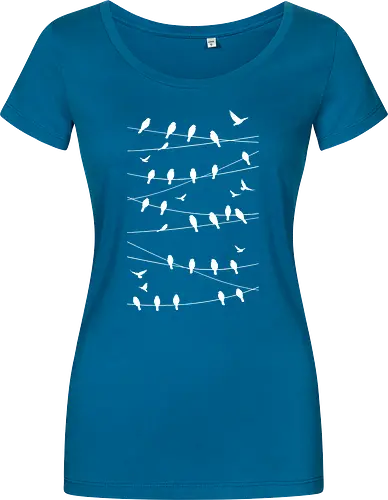 Vögel Linien Minimalistisch - Blau