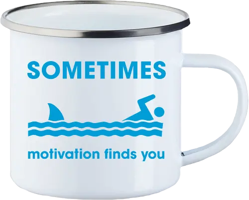 Sometimes Motivation Finds You" Funny Shark Swimmer Art