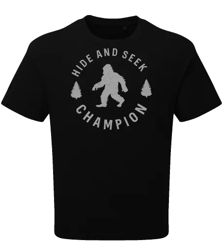 Hide and Seek Champion" Funny Bigfoot Sasquatch Art