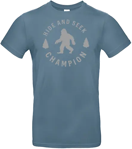 Hide and Seek Champion" Funny Bigfoot Sasquatch Art - Bigfoot, Sasquatch, hide and seek champion, funny Bigfoot, Sasquatch humor, cryptozoology, legend, mystery, forest, wilderness, funny quote, outdoors, camping, hiking, witty, monster, mythical creature, paranormal, Sasquatch art - Standard T-Shirt