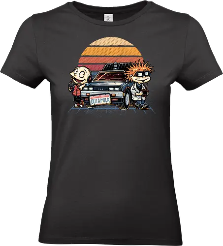 OUTAMILK - Movie, TV series, animated, sci-fi, science fiction, time travel, cars, mash up, funny - Standard T-Shirt (Women)