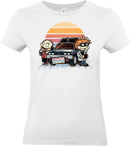 OUTAMILK - Movie, TV series, animated, sci-fi, science fiction, time travel, cars, mash up, funny - Standard T-Shirt (Women)