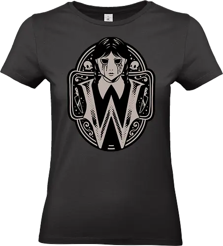 ghotic girl  - ednesday addams, addams family, gothic aesthetic, dark humor, spooky vibes, emo girl, creepy cute, gothic fashion, horror aesthetic, halloween vibes, macabre art, dark academia, gothic girl, spooky season, wednesdaycore, gothic cartoon, spooky cute, morbid humor, goth aesthetic, creepy vibes - Standard T-Shirt (Women)
