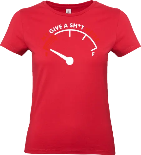 My Give a Sh*t Meter - humor, gauge, meter, needle, sentiment, typography, funny, gray, minimalist, design - Standard T-Shirt (Women)