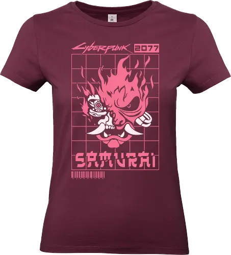 Samurai Cyberpunk - cyberpunk, 2077, gaming, oni mask, samurai - Standard T-Shirt (Women)